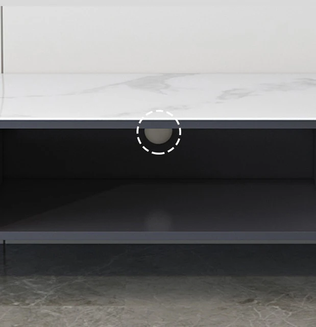 Nordic Light Tea Table Combined With Modern Simple Rock Plate Toughened