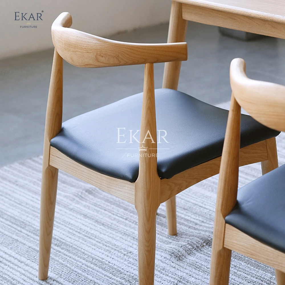 product new design stylish white wax wood dining chairs by ekar-61