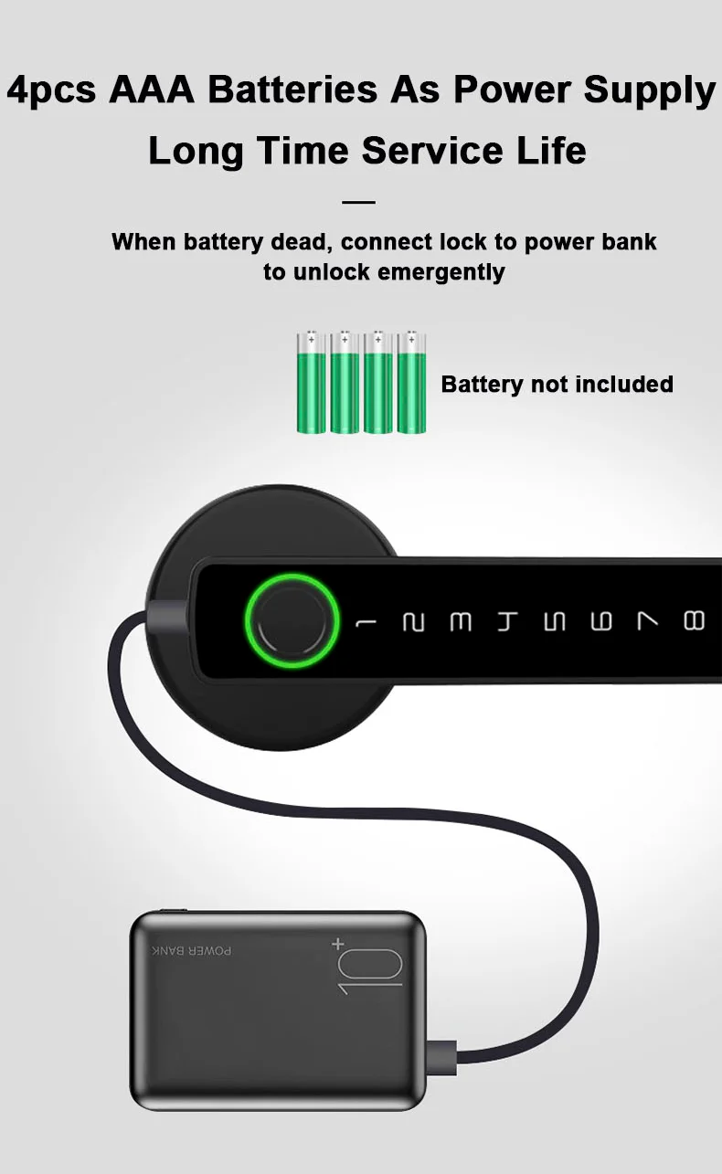 Glomarket Tuya Ble Smart Lock Security Electronic Keyless Smart Door Handle Lock Indoor Room Lock