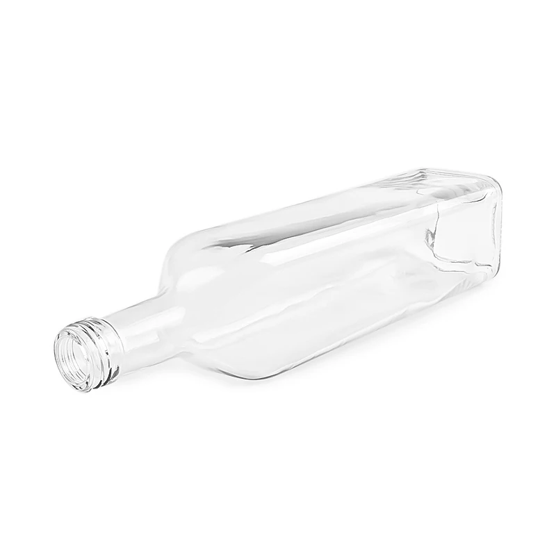 100ml-1000ml Square Clear Glass Olive Oil Bottle with Aluminum Caps or Plastic Cap