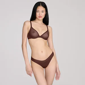 Top Sexy Underwear with Ultra Thin Breathable Sheer Mesh Minimalist Wireless Triangle Cup Women Lingerie for Lady Sexy Panties