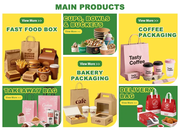 Free Design Custom Brand Kraft Paper Food to Go Bags Without Handle for Fast Food Burger Takeaway Packaging SOS Paper Bag