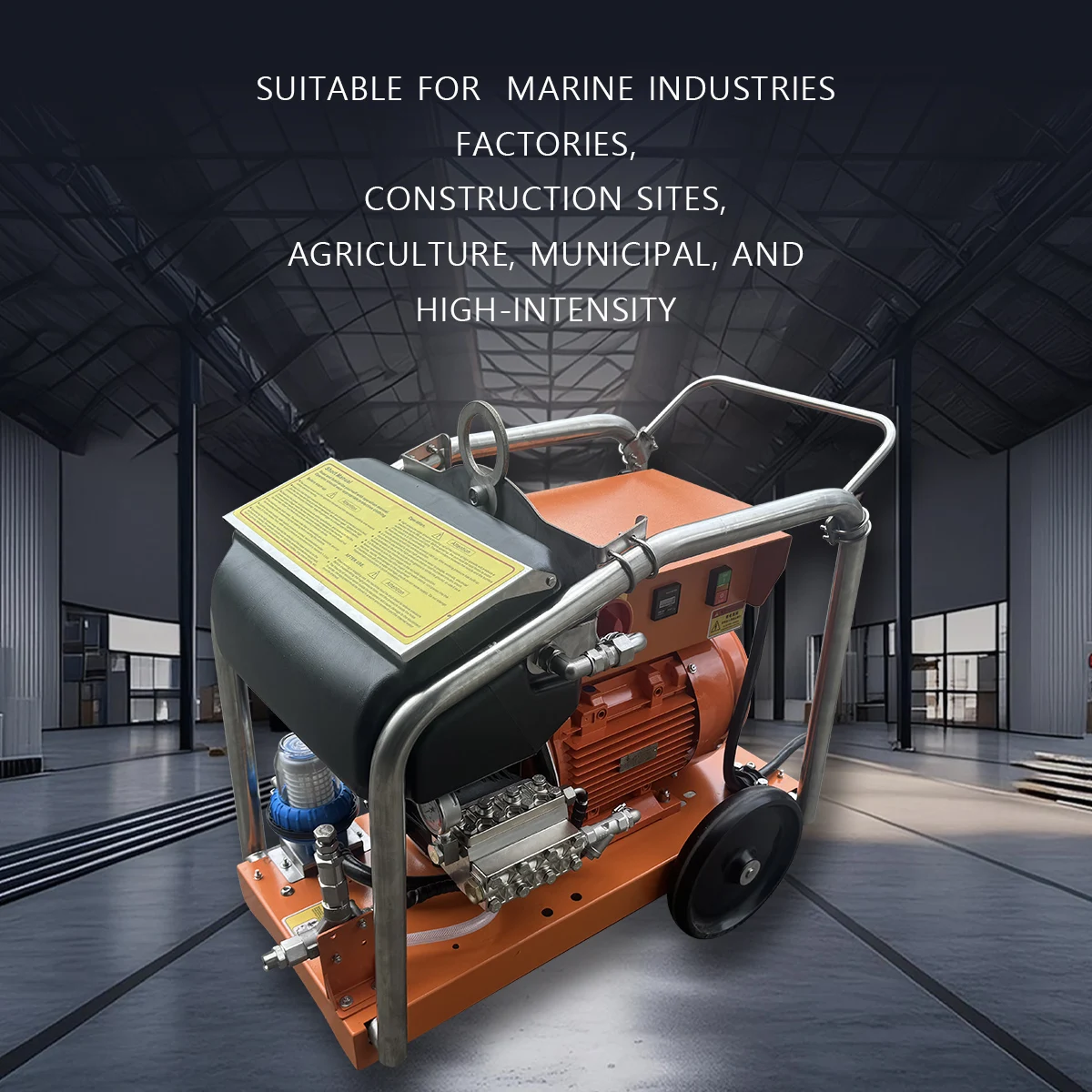 440V/60Hz 18kW 500bar 7250psi 18L/min Ship Deck Cleaning, Building Cleaning High-pressure Washer for rust Removal and Deburring