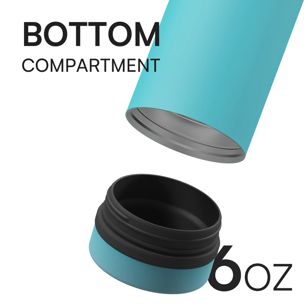 Custom Logo LeakProof 2 in 1 Thermal Flask Stainless Steel Insulated Sports Water Bottles 32oz with Storage Compartment