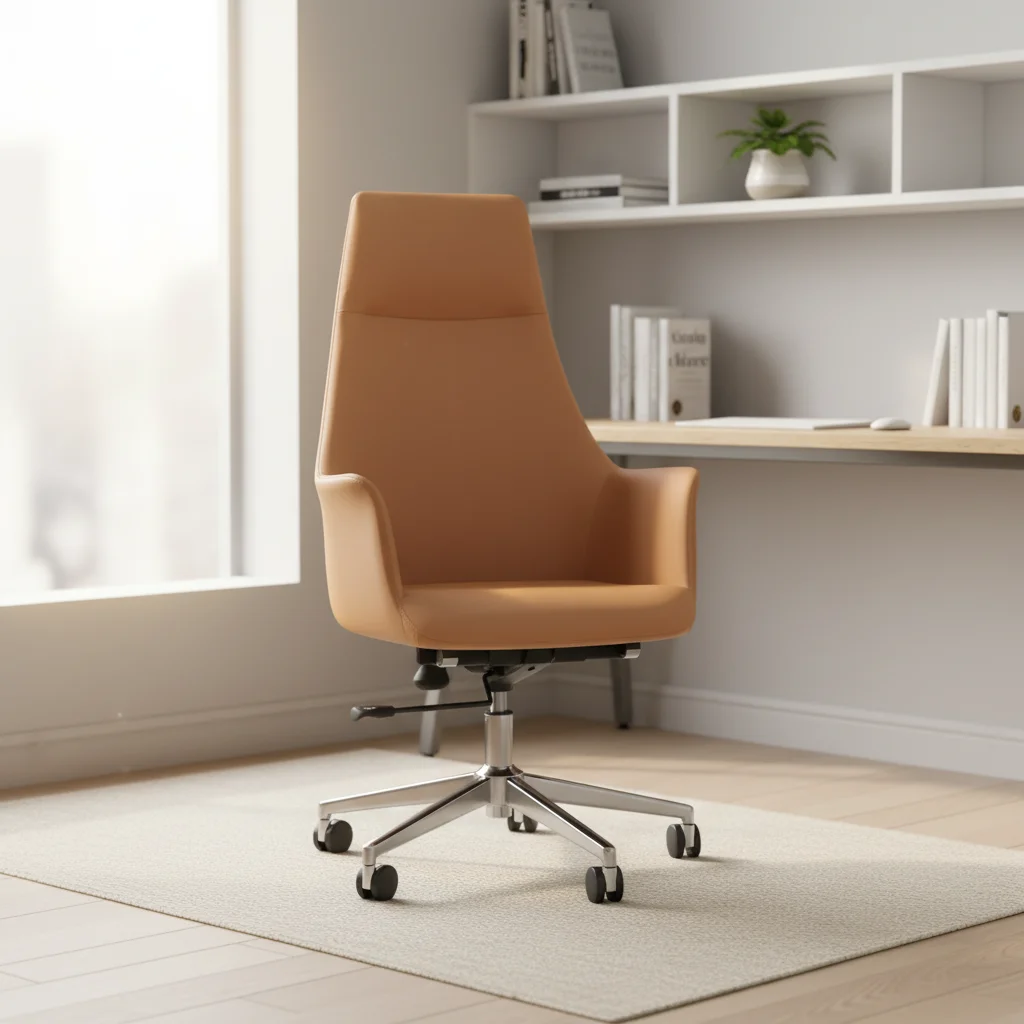 Modern Ergonomic Breathable Leather High Back Adjustable Executive Office Chair 5