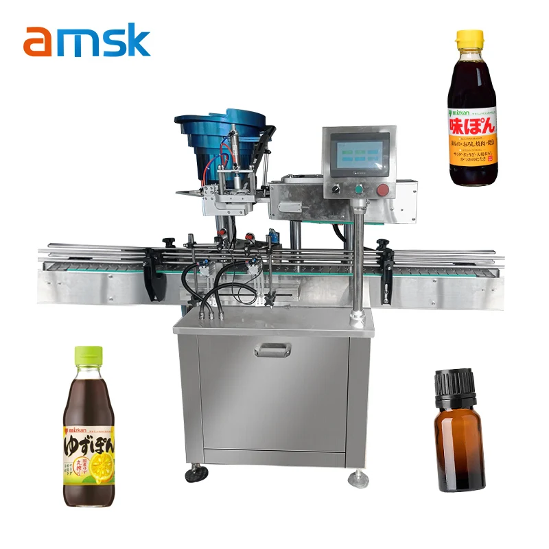Automatic Plastic Glass Bottle Screw Cap Sealing and Capping Machine with Automatic Conveyor Belt Assembly Line Capping Machine