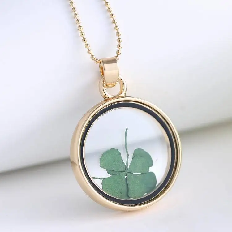 Pressed Jewelry Four Leaf Clover Botanical Jewelry Real 