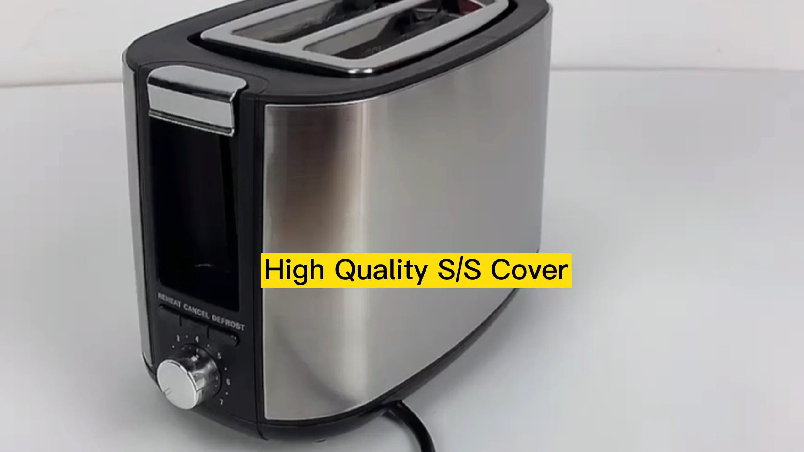 Full Stainless Steel 2 Slice Multifunctional Retro Toaster Smart Led