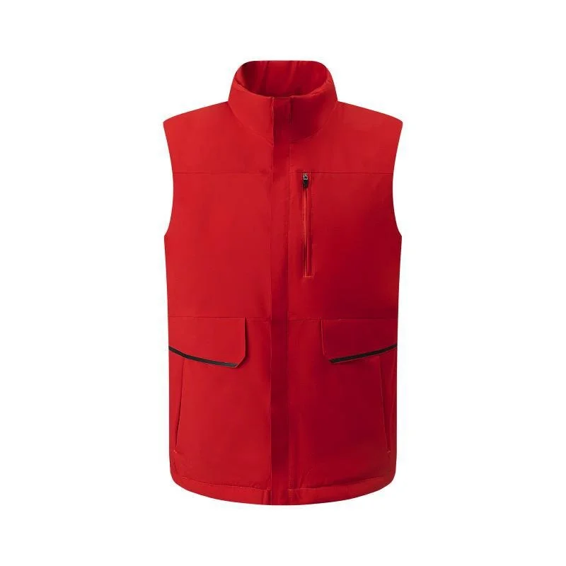 Fleece-lined Youth Vest Stand Collar Printed Workwear Featuring logo Text Thickened Cotton Autumn/winter Outdoor Windproof Vest preview 2