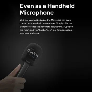 Godox ML-H Microphone Handheld Adapter Handle Grip Bracket for Godox MoveLink M1 M2 UC1 UC2 Wireless Microphone System product image