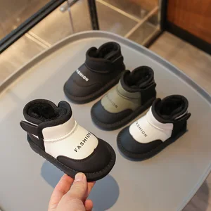 Children's Autumn Winter Girls and Boys Snow Boots Soft Sole Non-Slip Casual Warm Shoes for Kid Crib Plush Outdoor Shoes