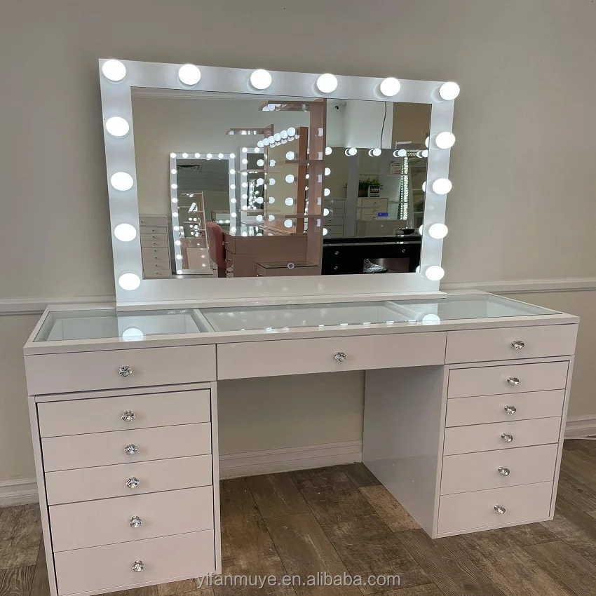 Modern Dressing Table Adjustable Brightness LED Lights Large Bulbs ...