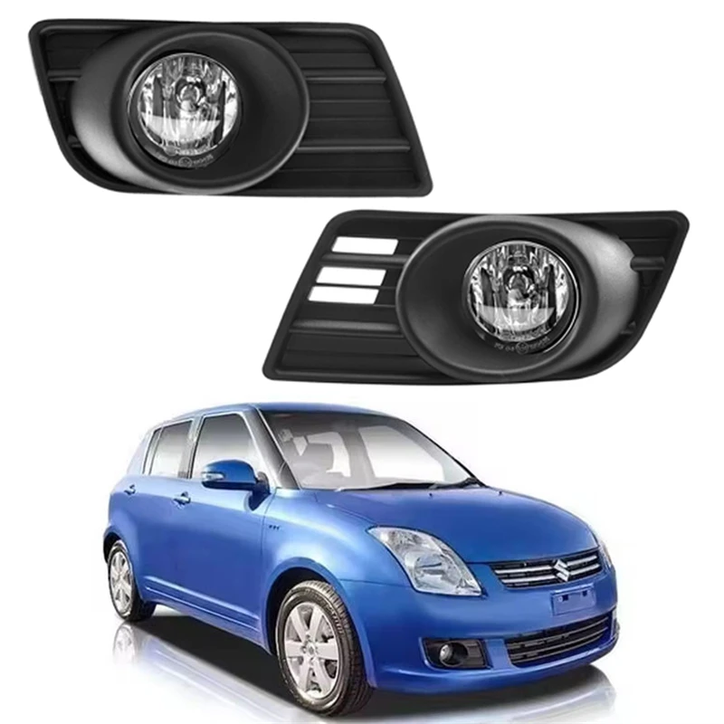 Clear Lens Fog Lights for Suzuki Swift 2007 2008 2009 2010 Front Fog Lamps Kit Car Styling Spot Light With Cables and Switch