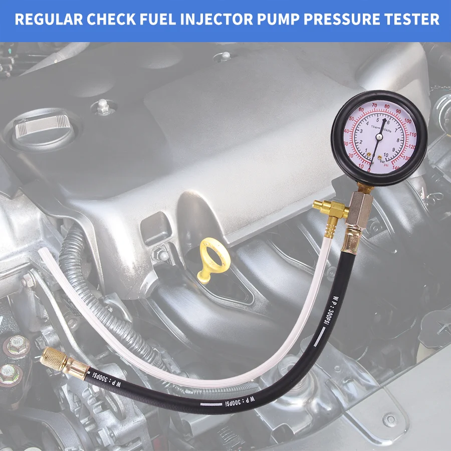 High Quality 0140psi Tu114 Fuel Injector Pressure Tester Gauge Kit