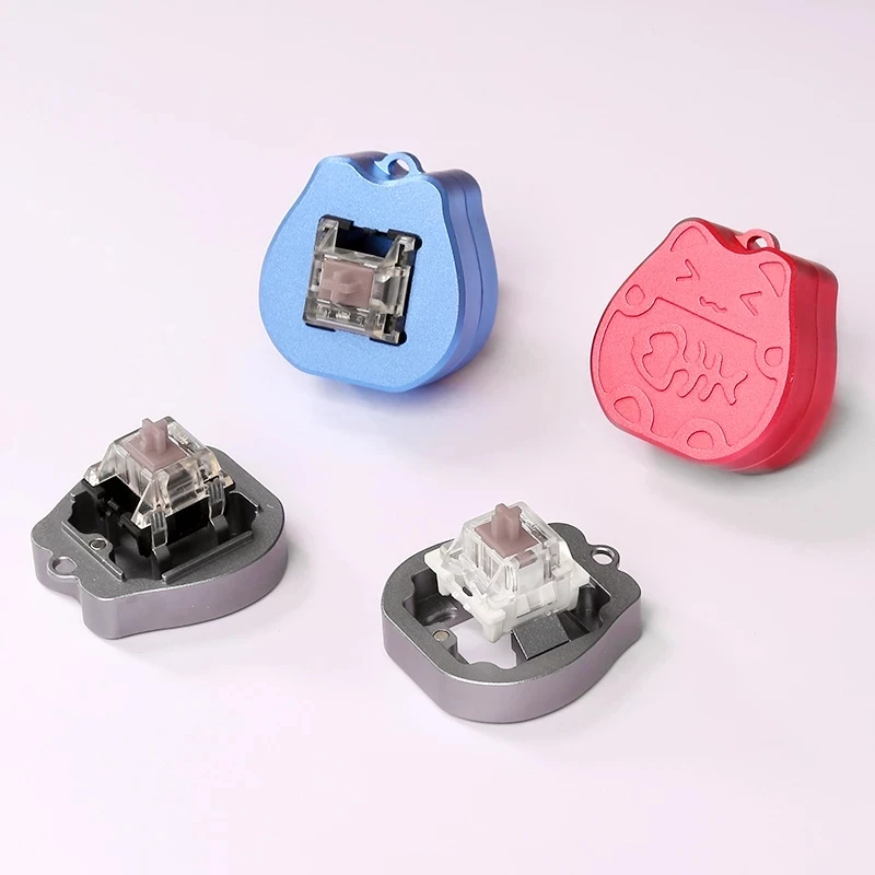 Schalteröffner Lila Mit Glückskatze – Für Kailh, Gateron, Cherry MX Schalter, Mit Magnet, Individuelles Tastatur-Werkzeug