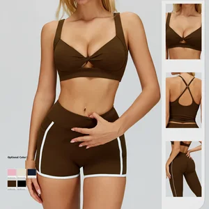 New Arrival Sportswear High Waist Shorts Sports Bra Workout Sets for Women Gym Fitness Yoga Wear