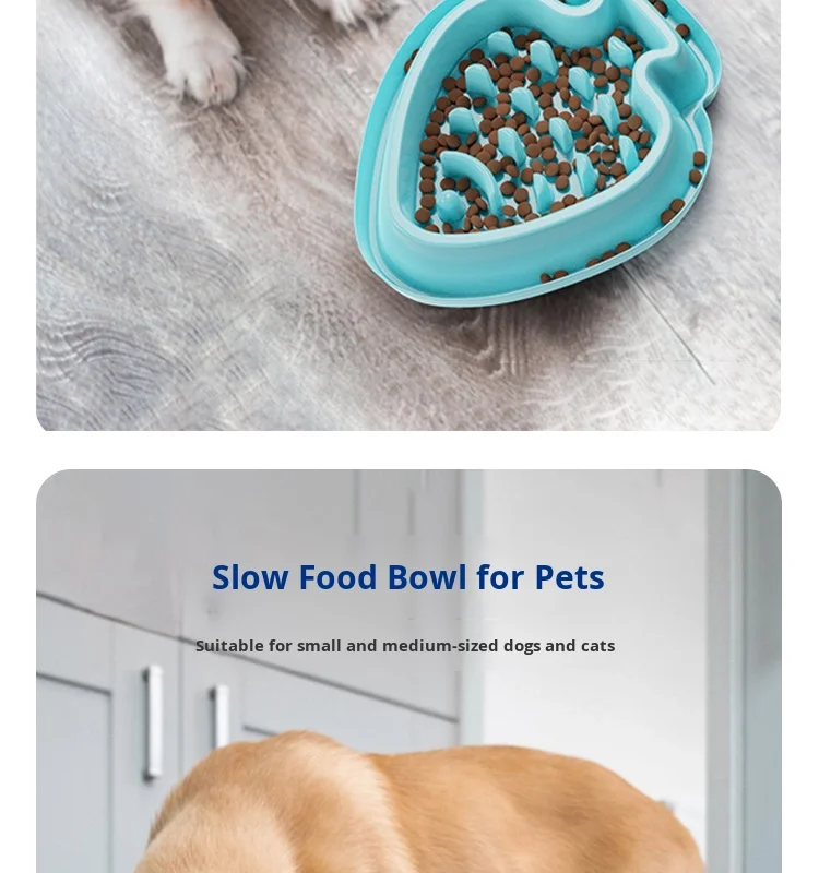 New Anti-Choking Anti-Overflow Anti-Slip Silicone Dog Bowl Slow Food Bowl for Pet Cats PP Dog Bowl Pet Supplies supplier