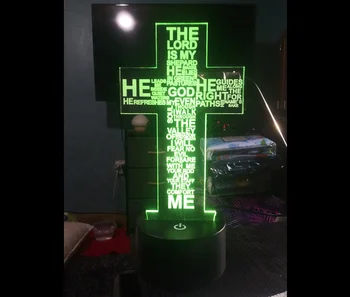 Lampada 3D LED Ottica Gesù Croce - Luce Notturna 7 Colori Touch - Decorazione Regalo - 5