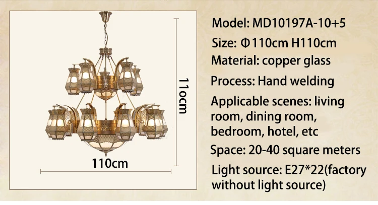 Luxury Branch Copper Chandelier Handmade