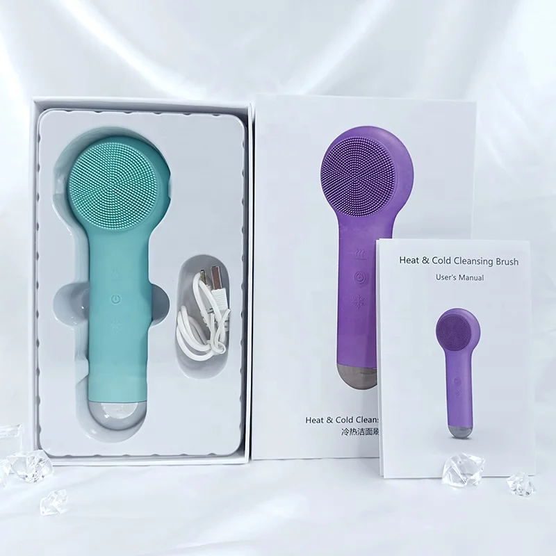 Deep Clean Face Scrub Acne Cleanser Wash Electric Silicone Vibrating Facial Cleansing Brush Machine 3 In1 Facial Cleanser Brush