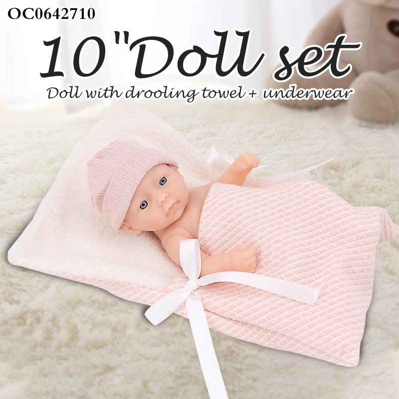 10" Lovely Cute Sleeping Realistic Baby Doll Toys Set For Kids With