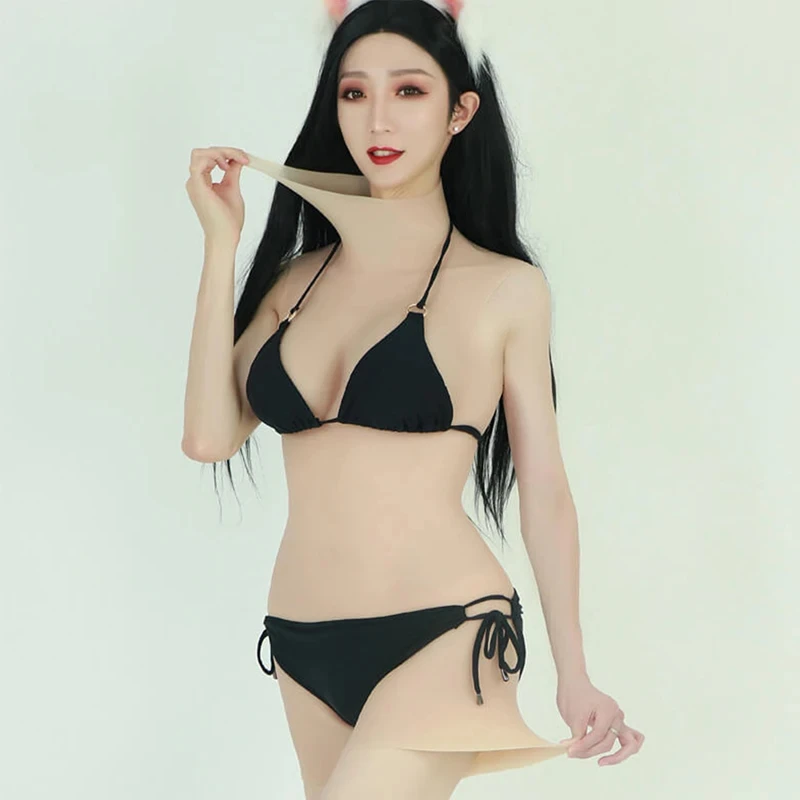 Artificial False Breast Tits C Cup Silicone Gel Body Suit Form Natural Vagina for Crsossdresser Sissy Transgender Cosplayer