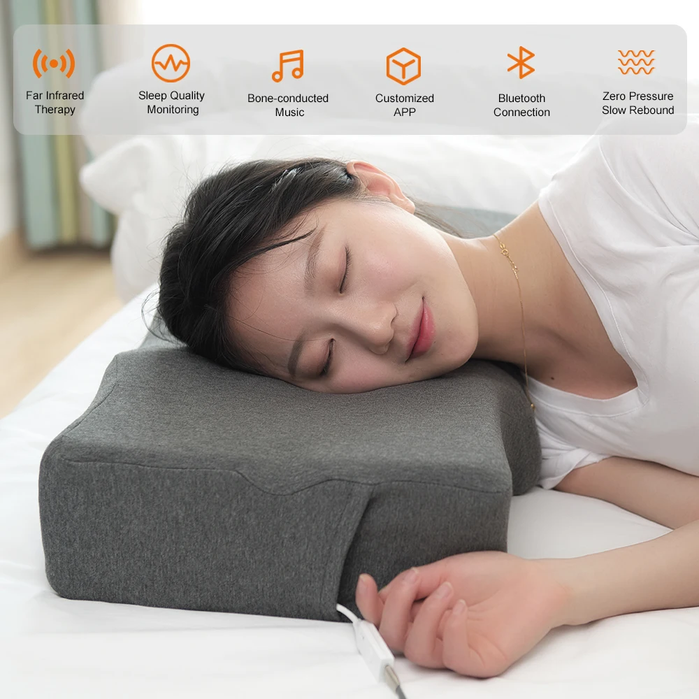 Korean Birdeyes Graphene Heated Physical Therapy Memory Foam Pillow for  Sleep Aid with Music