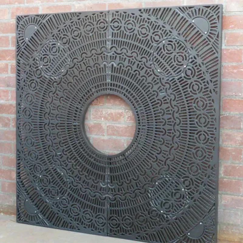 OEM Laser Cut Corten Steel Round Tree Grates Square Stainless Steel Tree Grate