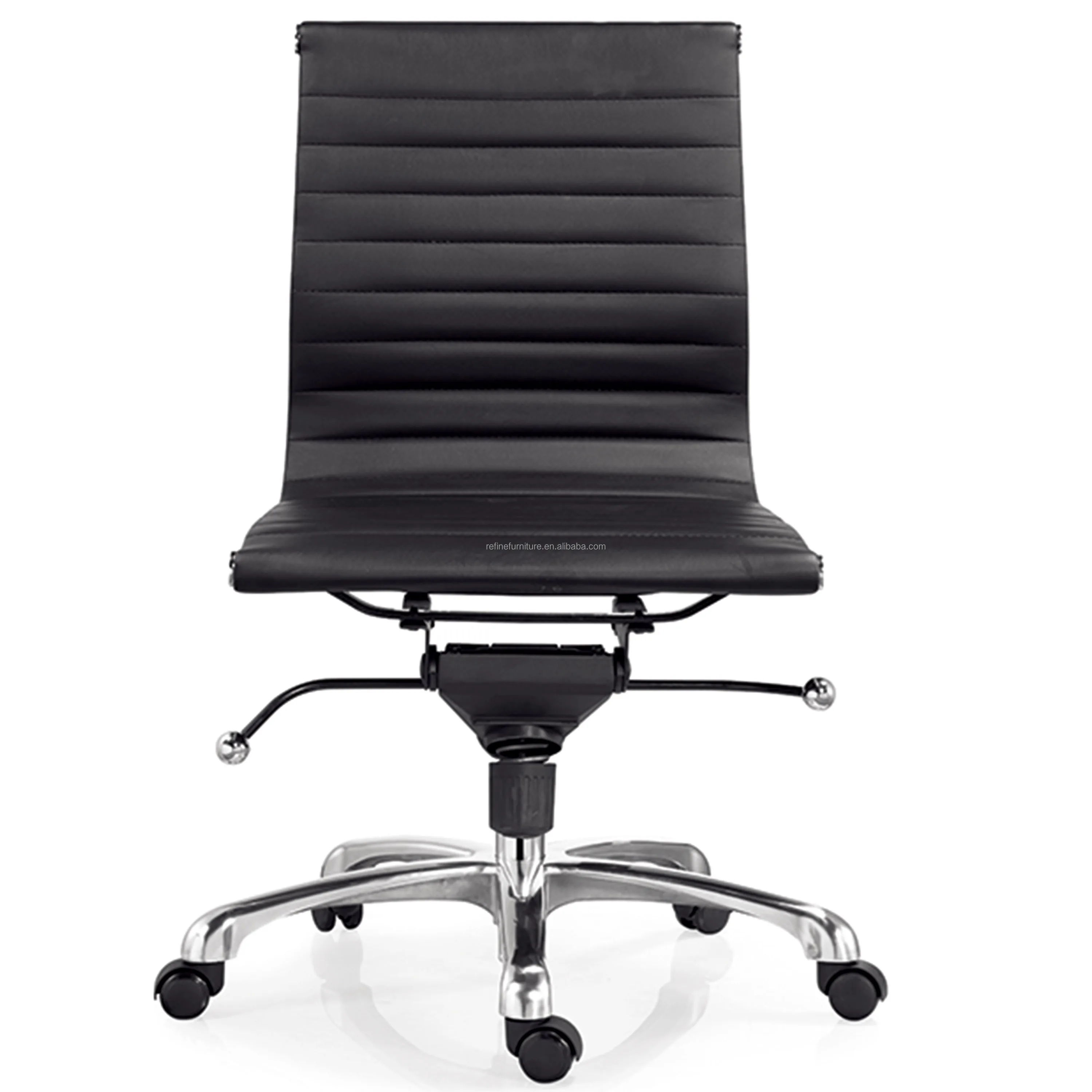 Mid Back Modern Task Executive Desk White Office Chair No Arms For