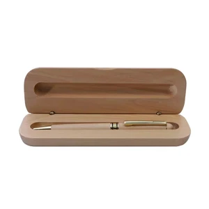Gift Wooden Pen Set with Box Engraved Logo Ballpoint Pens Wood with Custom Logo