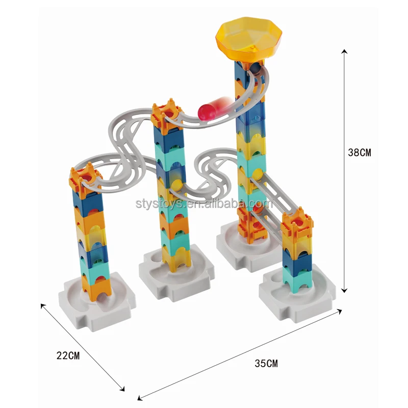 New 3d Building Marble Run Toys Diy Space Toy Marble Race Set Buy