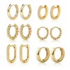 Gold 6 pairs of large earrings