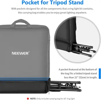 Neewer Photography Carrying Bag, Protective Case for 18" Ring Light and 21" Foldable Tripod Light Stand, 21"21"/5252cm detail image