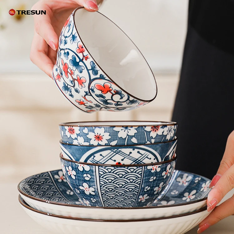 Recyclable Restaurant Microwave Custom Logo Serving Ceramic Japanese