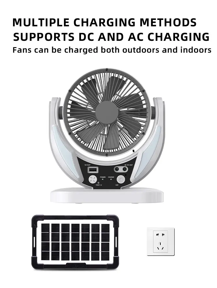 GDTIMES 6 Inch Solar Table Fan - Efficient Cooling Solutions
