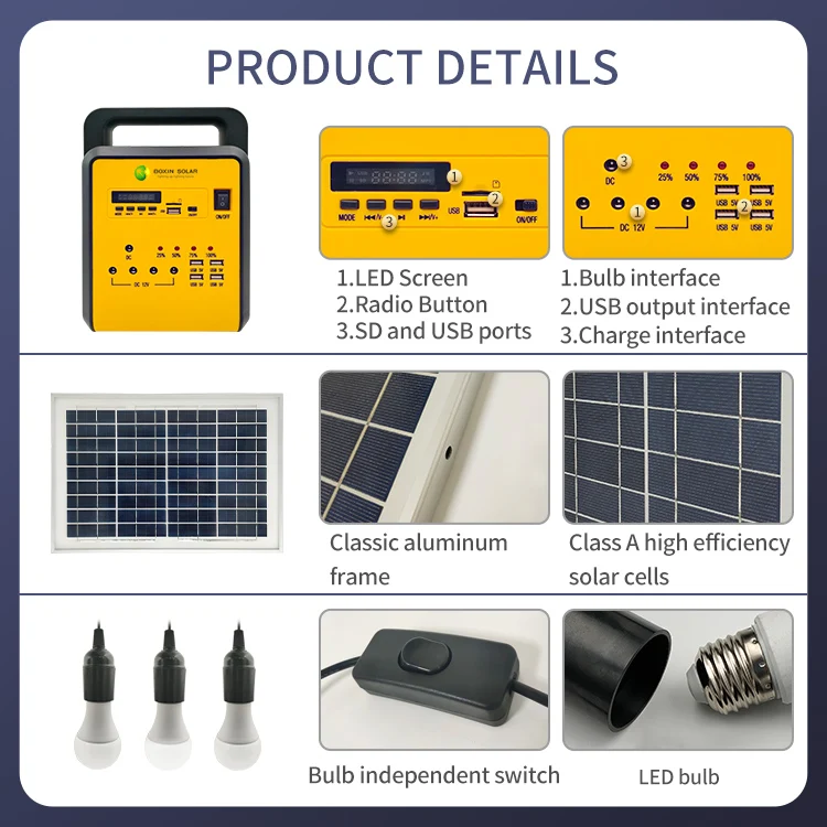Solar Electricity Generating Mini Solar Charger Solar Lamps Home Indoors Mini Solar Charger for Africa Sun Solar Kit