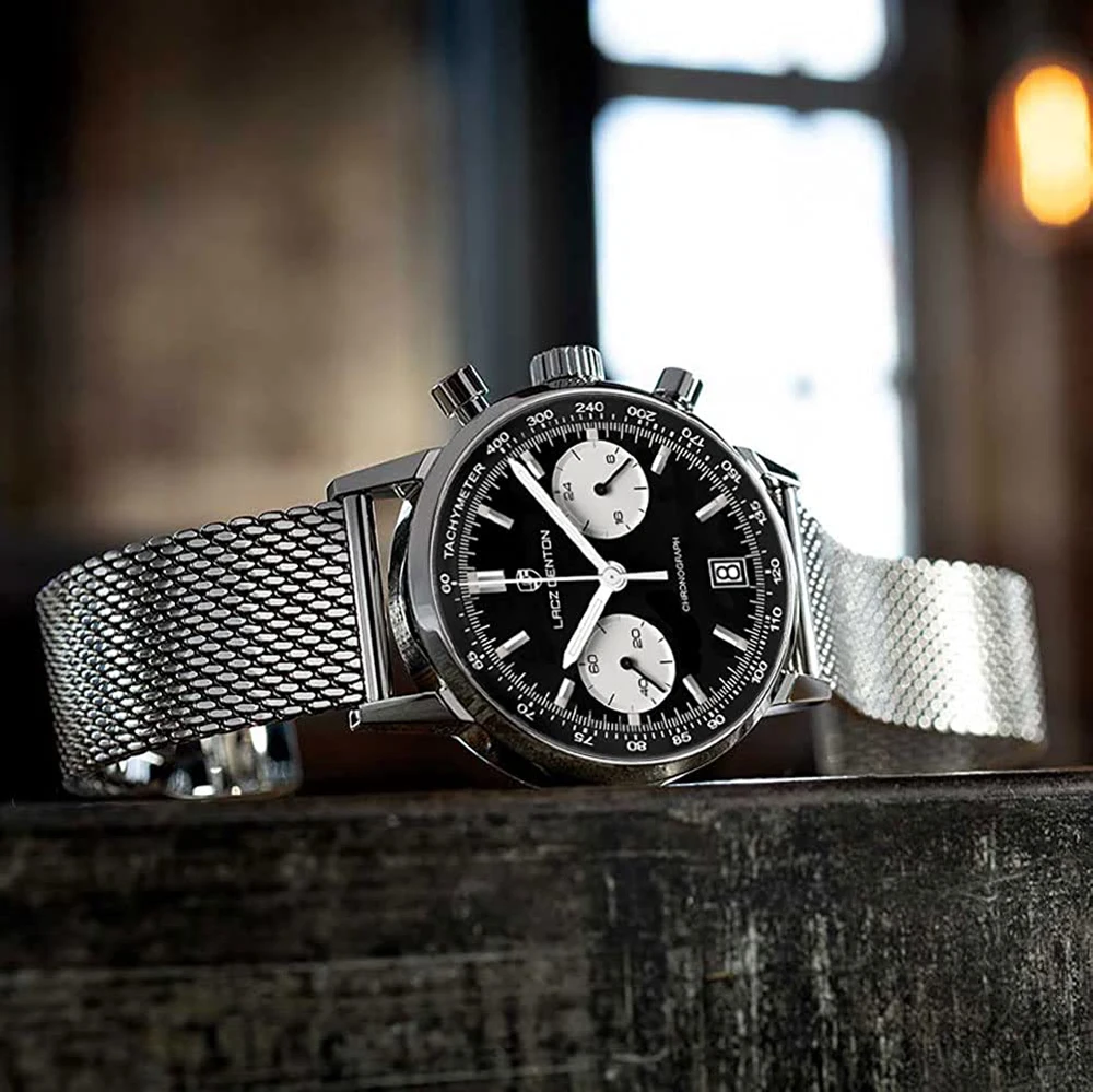 Lacz Denton 9109 Chronograph 40mm Size And Stainless Steel Watches