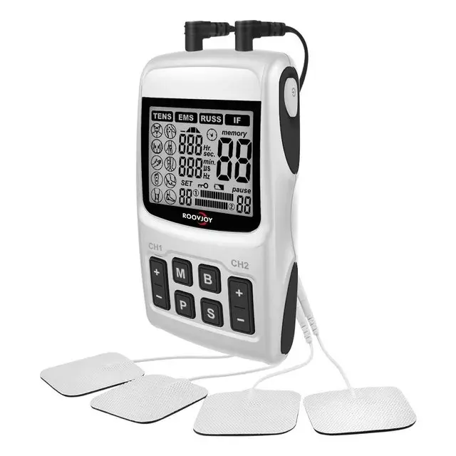 4 in 1 Tens Unit Ems Russia Current Interferential Therapy Machine Vagus Nerve Stimulator for Pain Relief Wellness Solution