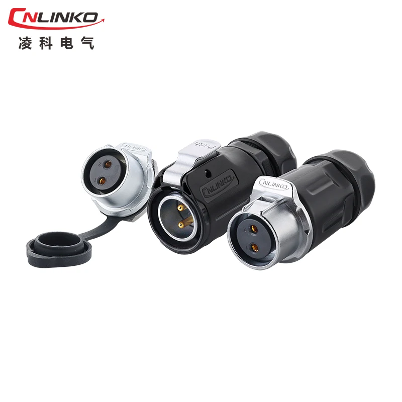 CNLINKO LP20 Waterproof IP68 3pin Power Connector 20A Male Female Panel Plug Socket