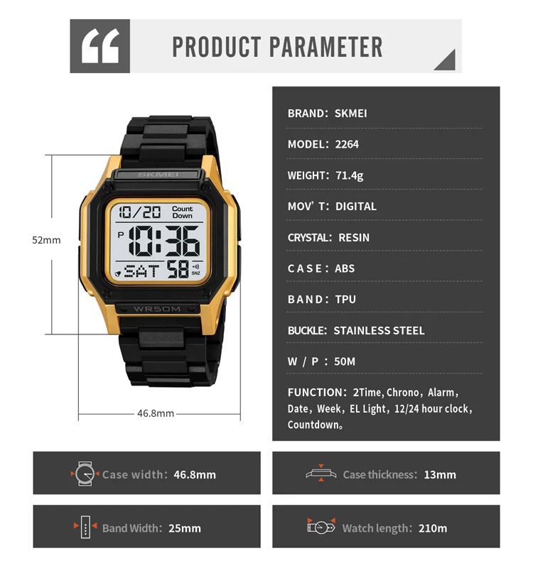 Skmei 2264 Sport Digital Waterproof watch for men