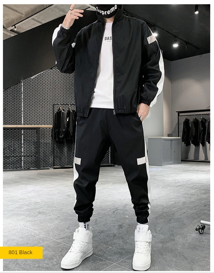 Stylish Men’s Tracksuit with sweatshirt and matching pants for spring and autumn casual wear