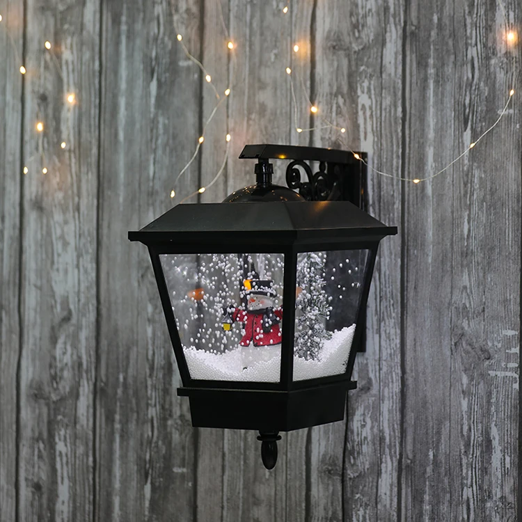 Snowing Decor Lantern  Music Lamp With Snow Blowing for Decoration