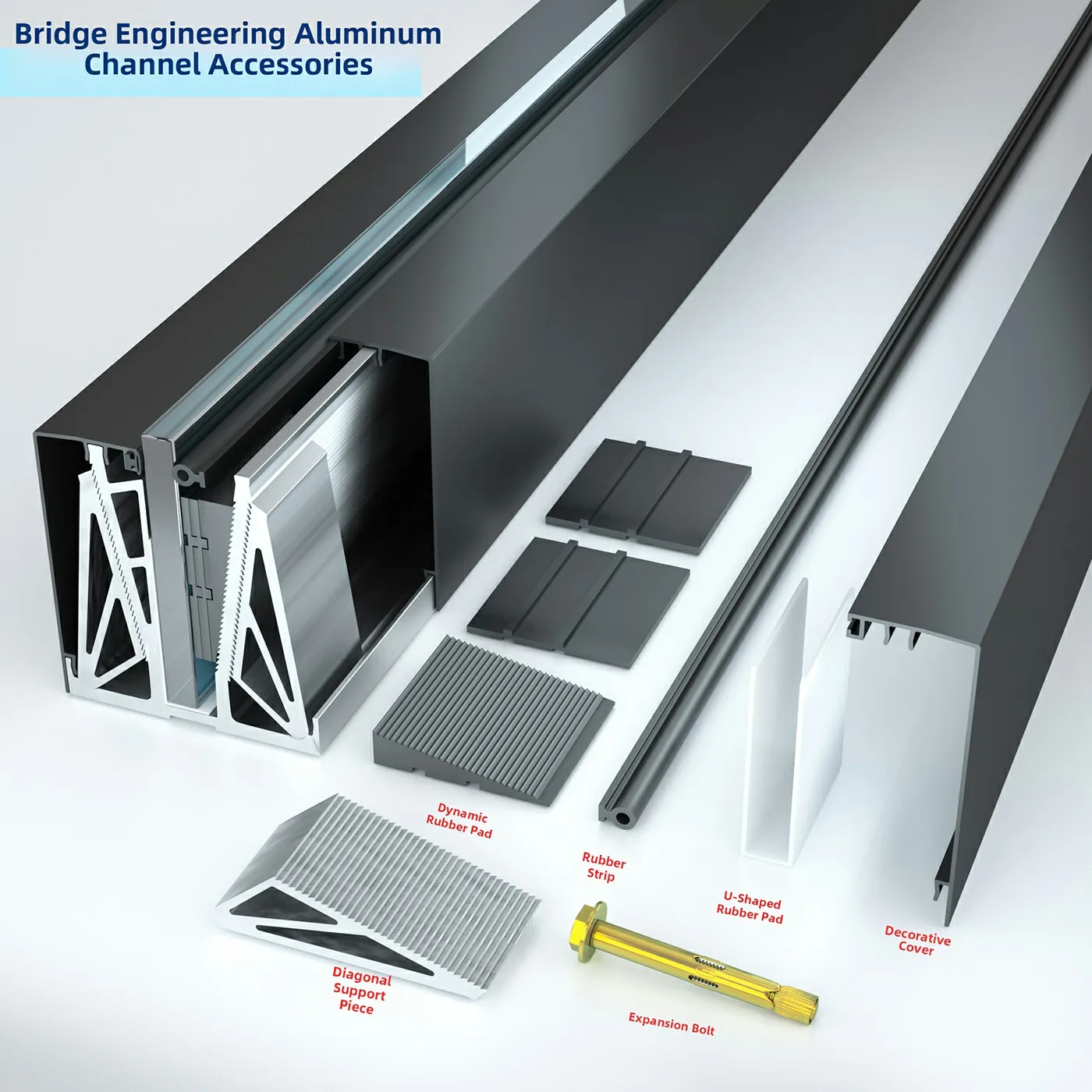 Outdoor Aluminum U Channel Frameless Glass Balcony Railing F108 Locking Balustrade System