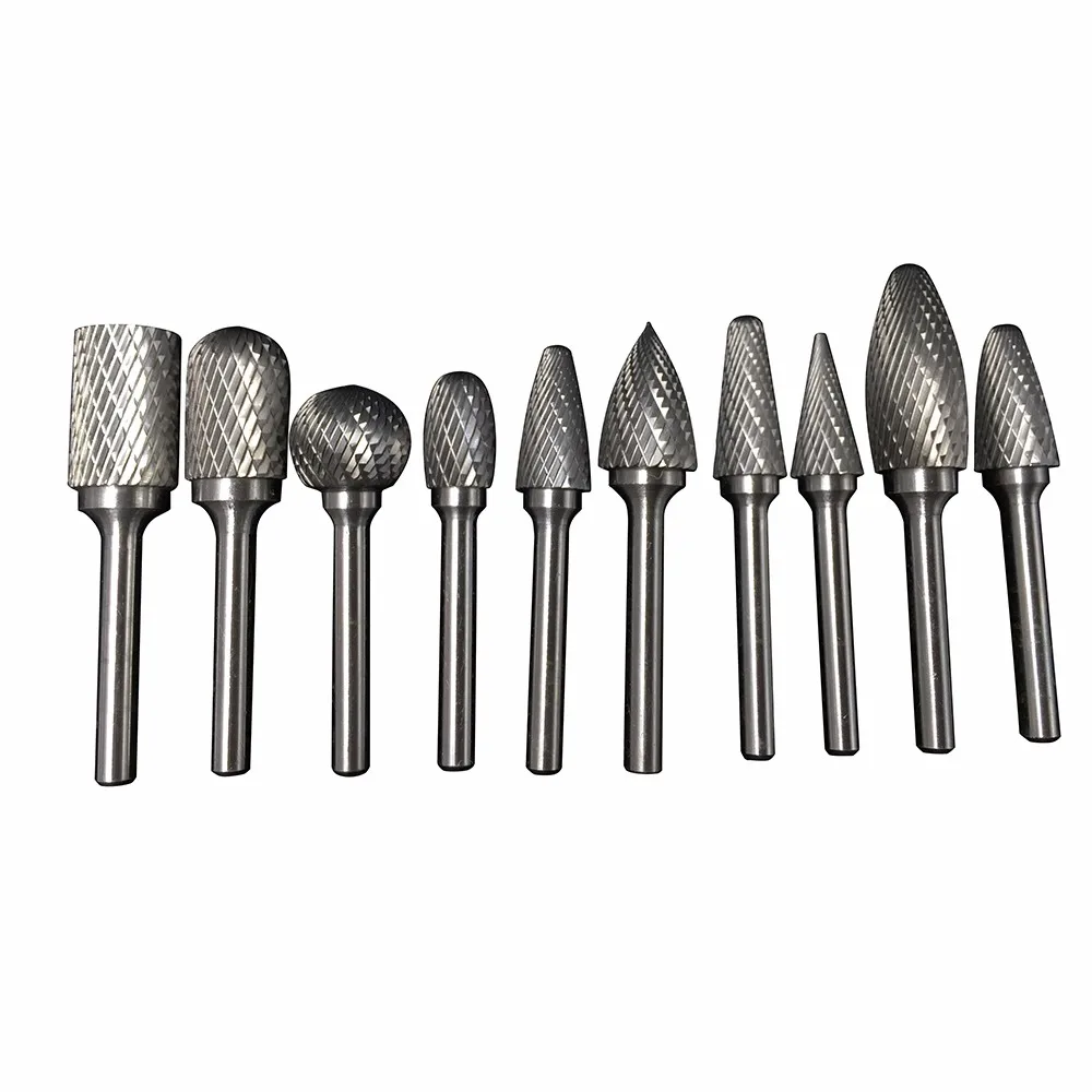 Tungsten Carbide Rotary Burr Set Wood Carving Drill Bits Set DIY Woodworking 