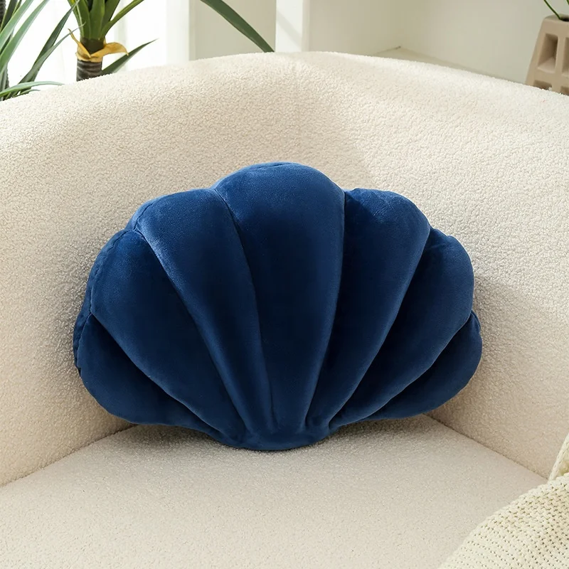 High Quality Cheap Velvet Seashell Decor Pillow Plush Sofa Sea
