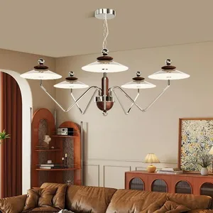 JACKSUN Vintage-Style Pendant Light Living Room Lighting 2026 New Cream-Tone Retro Luxury Dining Bedroom Study Chandelier