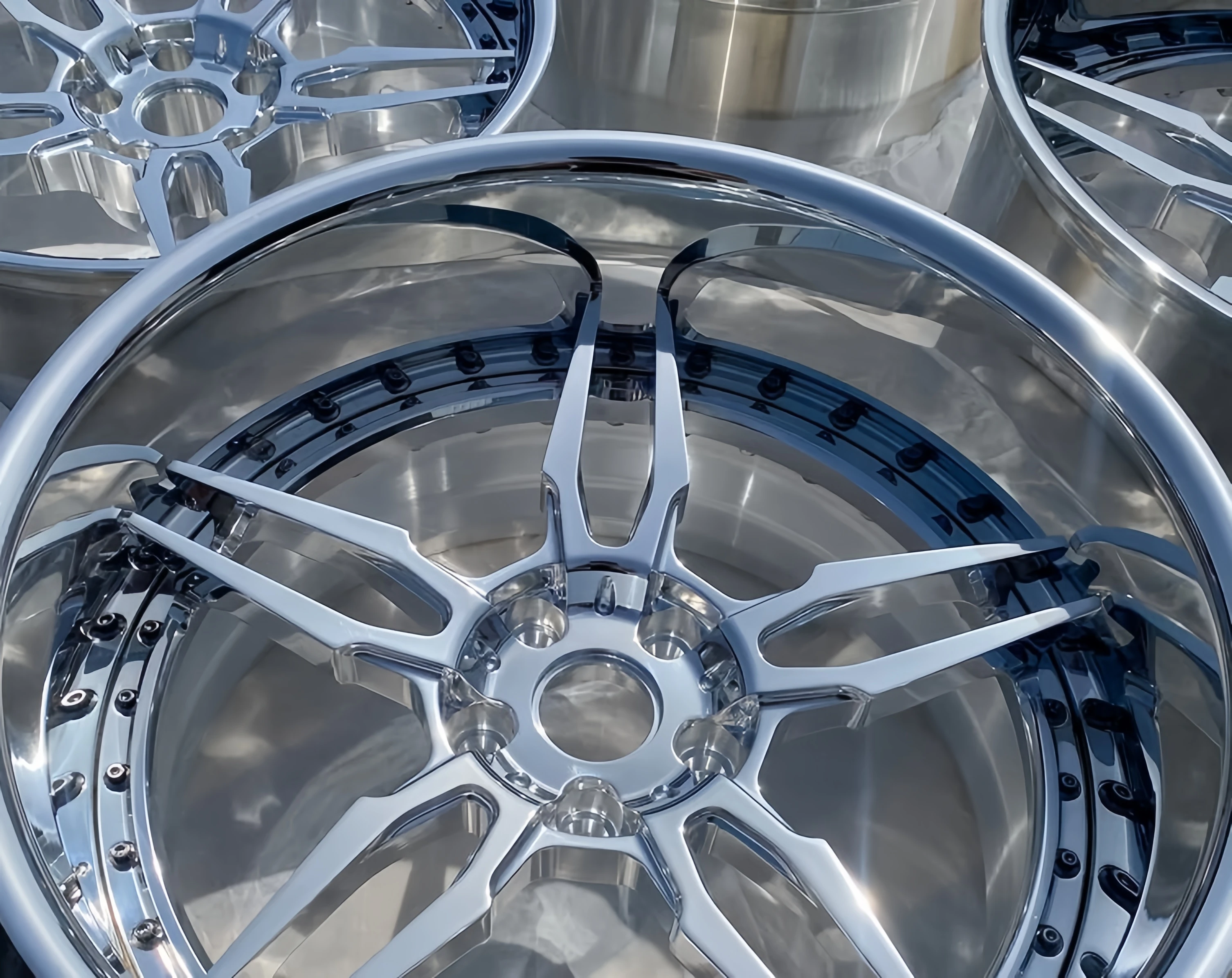 XINLAI Custom Deep Concave Chrome 2 Piece 5*120/114.3 18-22 Inch Passenger Car Aluminum Forged Wheel for BMW Porsche Audi - Image 3