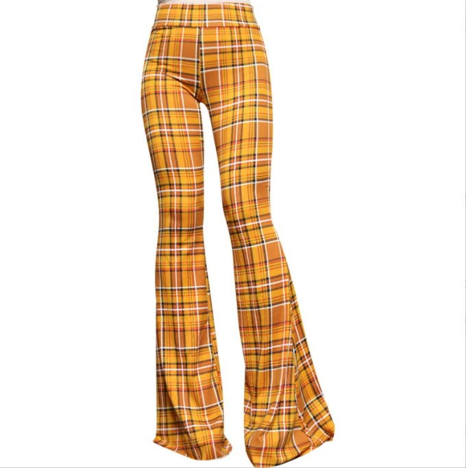 Europe and the United States Ladies Wide Leg Flared Ladies Printed Fashion Personality Pants for Women