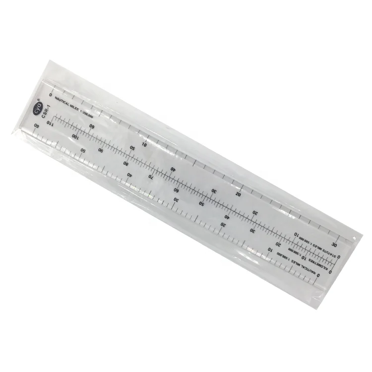 24cm Scale Ruler for pilot Students Professional Flexible Plastic Measuring