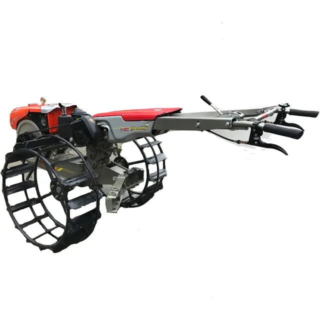 Factory Price Long Handle Big Chasis 14 hp Walking Tractor with Double Plow